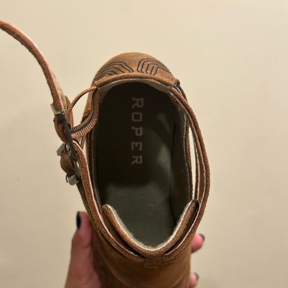 Roper Womens Willa Embroidery Snip Toe Cowboy Ankle Boots NWOT - Picture 6 of 6